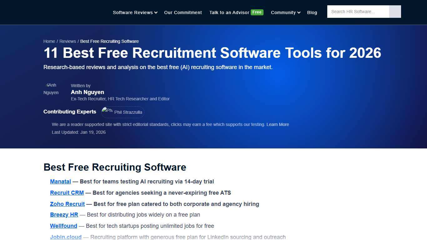 11 Best Free Recruitment Software Tools for 2026